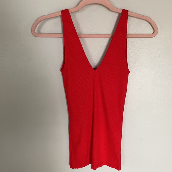 Express Rib Tank Top - Red - XXS - Picture 3 of 9